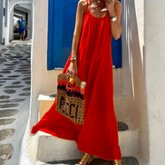 Halter Cotton and Linen Dress for Women