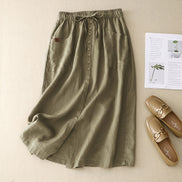 Artistic Cotton and Linen Skirt for Women