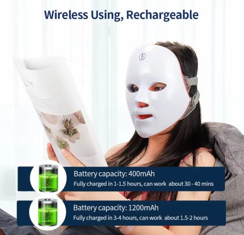 Wireless 7-Color LED Photon Face Mask