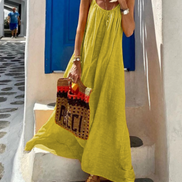 Halter Cotton and Linen Dress for Women