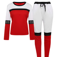 Plus Size Women’s Two-Piece Patchwork Tracksuit Set