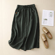 Artistic Cotton and Linen Skirt for Women