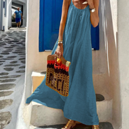 Halter Cotton and Linen Dress for Women